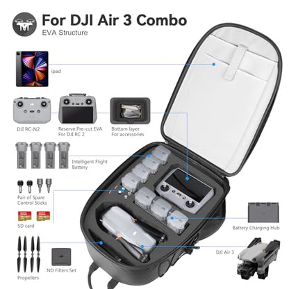 Smatree Professional Backpack for DJI Air 3 - color: Black- For DJI Air 3
