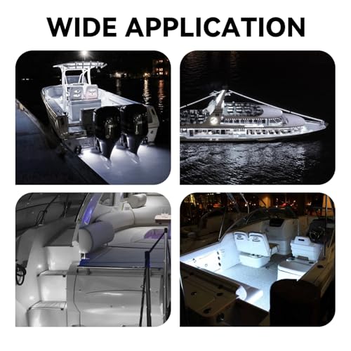 4-Pack IP68 LED Boat Interior Courtesy Lights Dia 1 Inch, White - color: WHITE