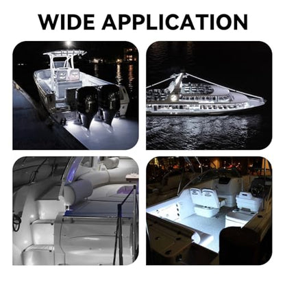 4-Pack IP68 LED Boat Interior Courtesy Lights Dia 1 Inch, White - color: WHITE