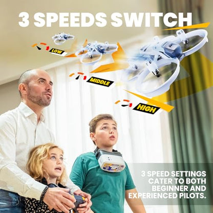 HISINGY Firefly EX Combo Toy Drones for Kids with Replacement Blade Propellers(4pcs),Drone with Altitude Hold, 360°Flip,Tiny Drone for Kids 8-12