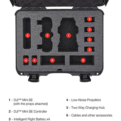 NANUK 910 Waterproof Hard Case with Foam Insert for DJI Mini SE Fly More Kit - Black (910-MAVMSE1)