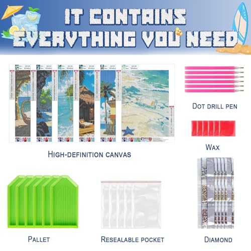 DOTSOPS 5D Beach Diamond Painting Kits for Adults Round Diamond Art Kits - color: Beach 2