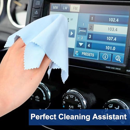 Frienda 50 Pcs Microfiber Glass Cleaning Cloths Lens, Blue - color: Blue