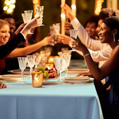 10 Pack Premium Disposable Plastic Tablecloth 54" X 108" Rectangle Table Cover for Birthdays Weddings Christmas Anniversary Buffet Table (Light Blue) - color: Light Blue, size: 54" X 108" Rectangle