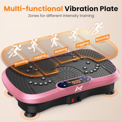 AXV Vibration Plate Exercise Machine Fitness Platform Body Vibrating Board - color: BT.PRO.PINK