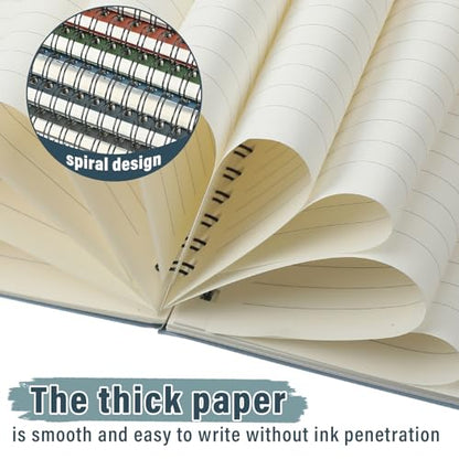 Fuutreo 6 Pack Spiral Notebook 10.5x7.45 Notebook,Retro Color,Business - color: Retro Color