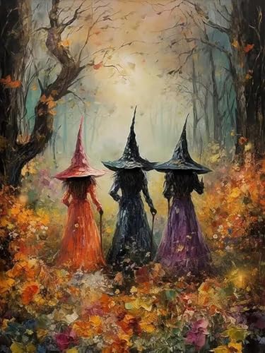 CSZPPQAF Halloween Witch Paint by Numbers Kits for Adults Beginners - color: PB93-1