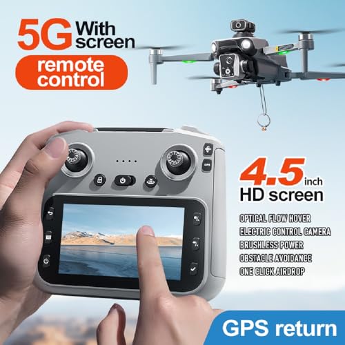 K19 GPS Drone 4.5-inch Screen Controller with SD card, 2 batteries.