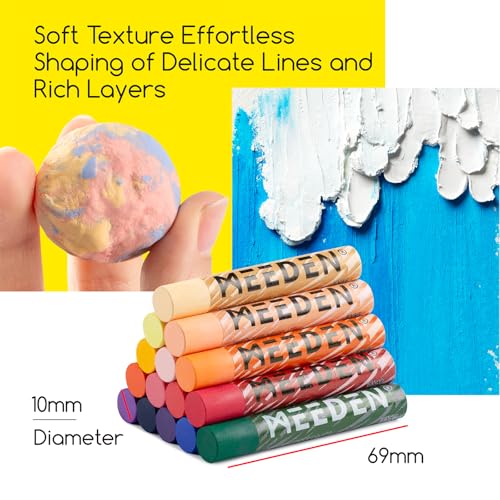 MEEDEN Soft Oil Pastels Set 48 Colors with Extra 4 White and 8.07" Artist Oil Painting Knife