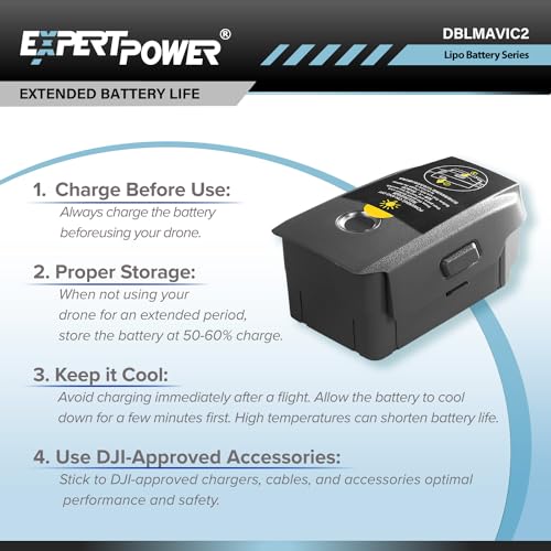 ExpertPower Replacement Battery for DJI Mavic 2 with Safety Bag - Includes One Intelligent Flight Battery Pack and One Fireproof Storage Bag - size: 1 Battery + Safety Bag