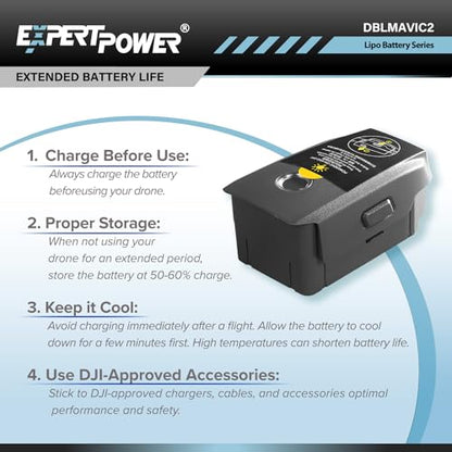 ExpertPower Replacement Battery for DJI Mavic 2 with Safety Bag - Includes One Intelligent Flight Battery Pack and One Fireproof Storage Bag - size: 1 Battery + Safety Bag