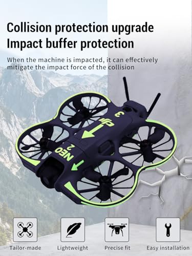 for DJI Neo 2 Glow in The Dark Drone Skin Sticker, Scratch-Resistant Waterproof Luminous Night Flying Decals, Cool Neon Protective Drone Stickers, DJI Neo 2 Accessories, Light Green