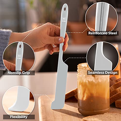 DI ORO Silicone Jar Spatula Set - 600F Heat Resistant, 5-Pc Stone - color: Stone