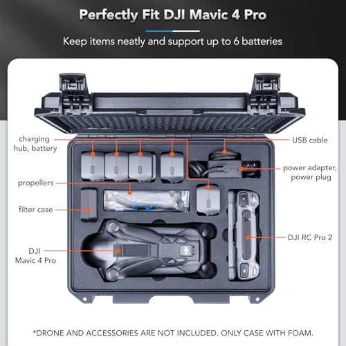 Lykus Titan M400 Hard Case for DJI Mavic 4 Pro and DJI RC Pro 2/RC2 - color: Black