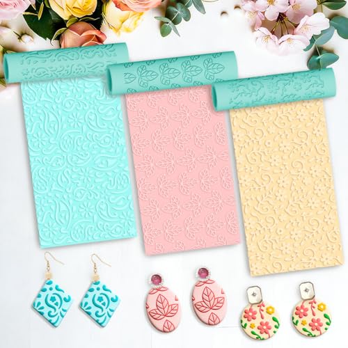 ORIGACH 5Pcs Mandala Paisley Polymer Clay Texture Roller for Earring Making - style: Flower Mandala & Paisley