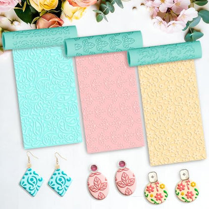 ORIGACH 5Pcs Mandala Paisley Polymer Clay Texture Roller for Earring Making - style: Flower Mandala & Paisley