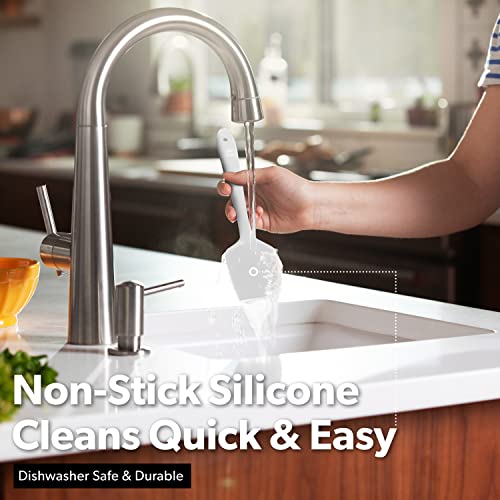DI ORO Large Silicone Spatula - 600F Heat Resistant, Stone - color: Stone
