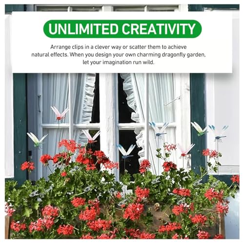 10 Pcs 5 Color Dragon Fly Clips, Visual Predator Deterrent Fake Dragonfly - color: 10 Pcs 5 Color
