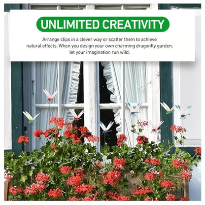20 Pcs 5 Color Dragon Fly Clips, Visual Predator Deterrent Fake Dragonfly - color: 20 Pcs 5 Color