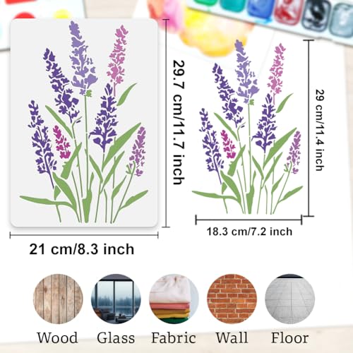 Lavender Floral DIY Painting Stencils for Wall Home Decor - style: Lavender