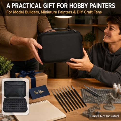 Model Paint Storage Case for Testors, Holds 60 Bottles, Paints Not Included - color: Black