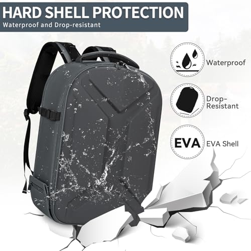 TORIBIO Large Hardshell Camera Backpack DSLR/SLR/Mirrorless Photography Bag - color: Grey