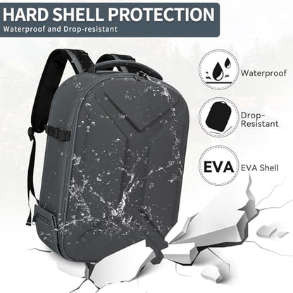 TORIBIO Large Hardshell Camera Backpack DSLR/SLR/Mirrorless Photography Bag - color: Grey