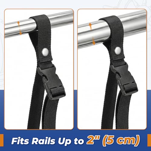 Boat Fender Line Holder,Adjustable Straps (Fully Extends to 43cm),Fits Rails up to 2",Durable Plastic Snap,Heavy-Duty Nylon Strap,UP to 20LB Load,FIt for Ropes,Cords,Dock Lines,Mooring Lines - size: 4PC