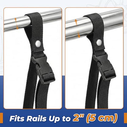 Boat Fender Line Holder,Adjustable Straps (Fully Extends to 43cm),Fits Rails up to 2",Durable Plastic Snap,Heavy-Duty Nylon Strap,UP to 20LB Load,FIt for Ropes,Cords,Dock Lines,Mooring Lines - size: 4PC