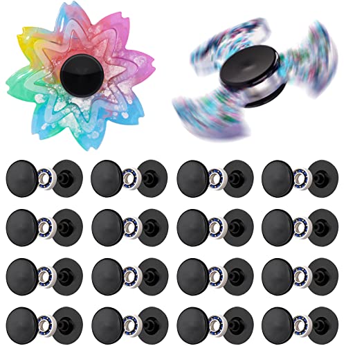 NiArt Fidget Spinner Bearings with Caps 16 Pack, Chrome Steel DIY Set - size: ONLY 16 BLACK Cap Bearings