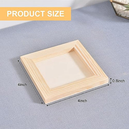 Square Wood Panels Unfinished Wooden Canvas Painting Board 16 Pcs - size: 4inch