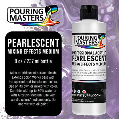 Pouring Masters 8 Oz Acrylic Pearlescent Effects Medium - size: 8-ounces