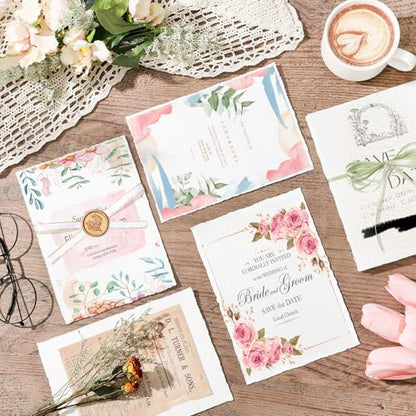 25 Sheets Watercolor Paper 5 x 7 in, 300 GSM Deckled Edge Handmade Paper - size: 5 x 7 inch