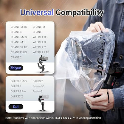 JJC 2 Pcs Camera Rain Coat for DSLR Cameras & Stabilizer,Rain & Dust Sleeve