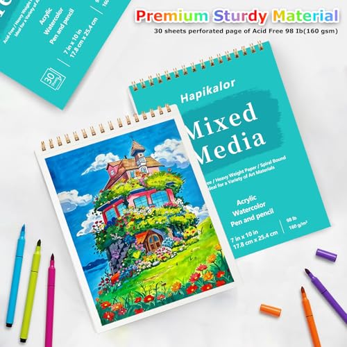 Mixed Media Sketchbook 7"x10" Multimedia Sketchbook, 30 Sheets Sketch Book - size: 7" x 10"