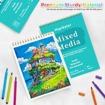 Mixed Media Sketchbook 7"x10" Multimedia Sketchbook, 30 Sheets Sketch Book - size: 7" x 10"