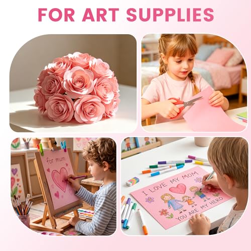 8.5x11 Inches Colored Copy Paper, 600-Sheets Pastel Pink Printer Paper - color: Pink