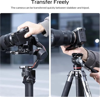 ULANZI UKA03 Quick Release Plate Base with 1/4'', 3/8" Screw, Camera Tripod Quick Release Mount Adapter Compatible with UKA01, UKA02/Arca Swiss (Only Base) - size: Base plate