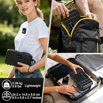 Lekufee Travel Waterproof Hard Case for DJI Osmo Nano Camera, Standard Combo, and Accessories - Black(Bag & Case Only)