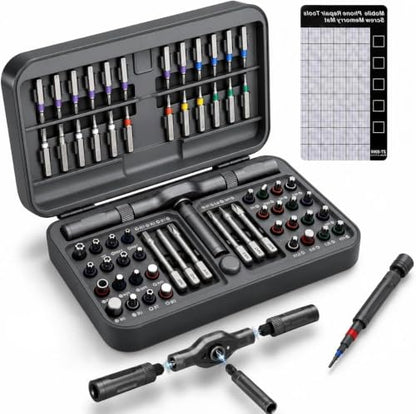 Asnish 66 in 1 Ratcheting Screwdriver Set, 58-Tooth T-Handle with Pad - size: 66 IN 1