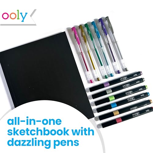 Ooly Metallic Sketchbook Coloring Art Kit, 7" x 9", 13 Piece - color: Metallic Coloring Kit