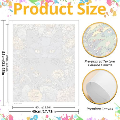 Cat Paint by Numbers Kit for Adults, 16x20 inch - color: Black Cat