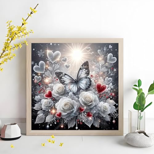 XIYOUVIGOR Diamond Painting Kits for Adults, Rose Butterfly Diamond Art Kit - color: Animal (Butterfly)
