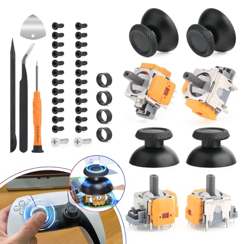 Joysticks for PS5 Hall Effect Joystick Replacement for Sony PlayStation 5 PS5 3D Analog Sensor Module for PS5 Joystick Thumb Stick Controller Accessories Parts with Repair Tools(4Pack)