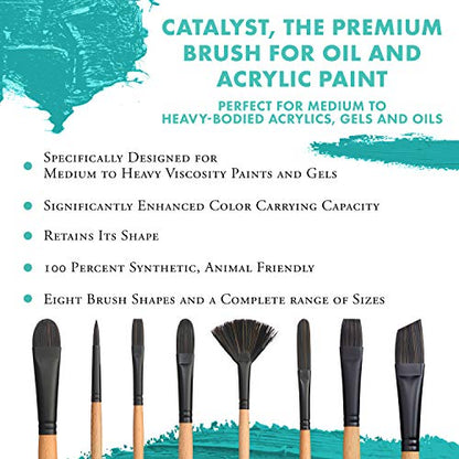 Princeton Catalyst Angle Bright Brush, Synthetic, Long Handle, Size 3, 1 Count - size: Size 3 Angle Bright