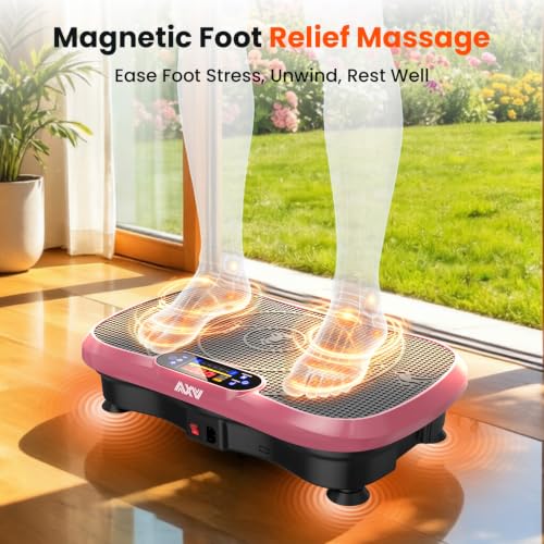 AXV Vibration Plate Exercise Machine Fitness Platform Body Vibrating Board - color: BASIC.PINK
