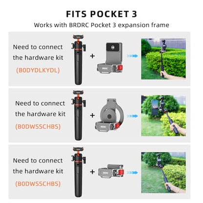 BRDRC Action 5 Pro Tripod Accessories, 21” Extension Rod Mini Table Desk Selfie Stick Portable Handle Grip Quick Release Stand with Cold Shoe for DJI Osmo Action 5 Pro 4 3 Camera