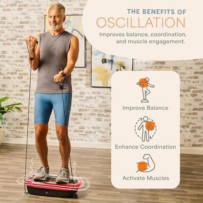 Lifepro HexaPlate Lite Compact Vibration Plate with Magnetic Acupoints - color: Red
