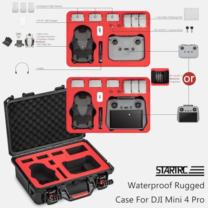 STARTRC Mini 3 Case,Waterproof Case for DJI Mini 4 Pro for Skyrover X1 - color: Black