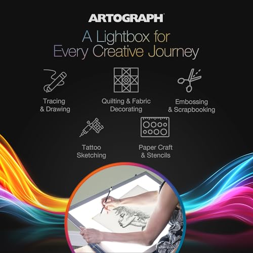 Artograph LightPad 950 LX Thin Dimmable 24x17 Inch Artist Light Box with UV Free LED Light for Tracing, Drawing, and Patterns, Silver - size: 24" x 17"